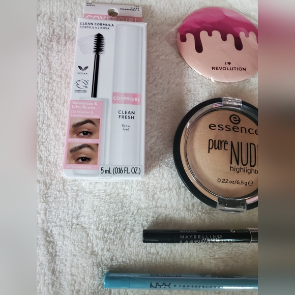 NEW Bundle of 6 Makeup Highlighter Eyeliner Mascara Brow Gel Travel Mirror - Picture 3 of 8